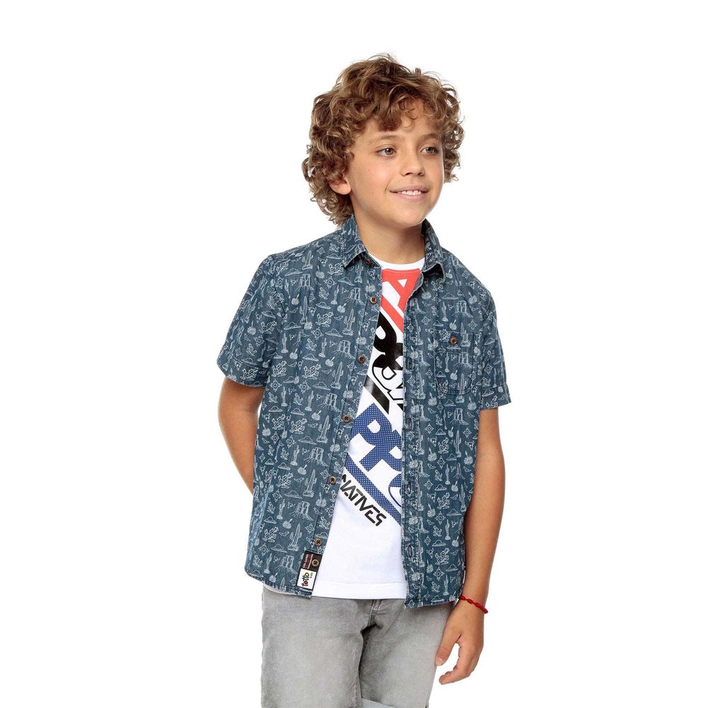 Camisa Manga Corta Para Nino Full Estampado Eption Co Totto Com Totto Colombia